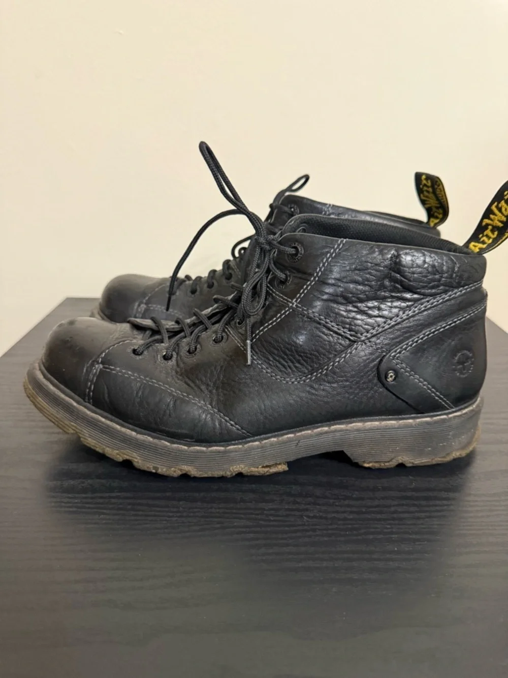 Doc Martens Vintage Grunge Air Wair Cecil Unisex Lace Up Boots Black US 11 Mens